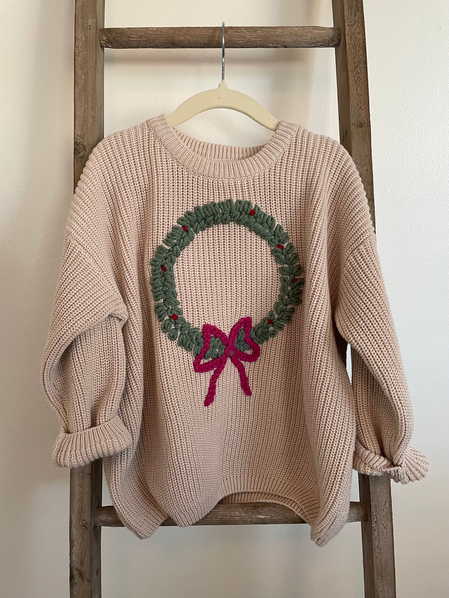 Christmas wreath sweater 5T